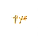 Aretes (cruz) en oro amarillo 10kt