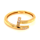 Anillo (clavo) con circones en oro amarillo 18k