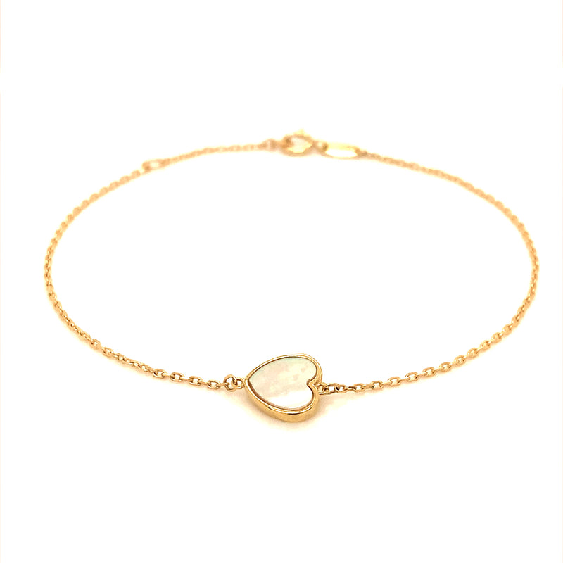 Pulsera (corazón) en oro amarillo 10kt. 17cm/19cm