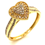 (SOFIA) Anillo con diamantes en oro amarillo 10kt.