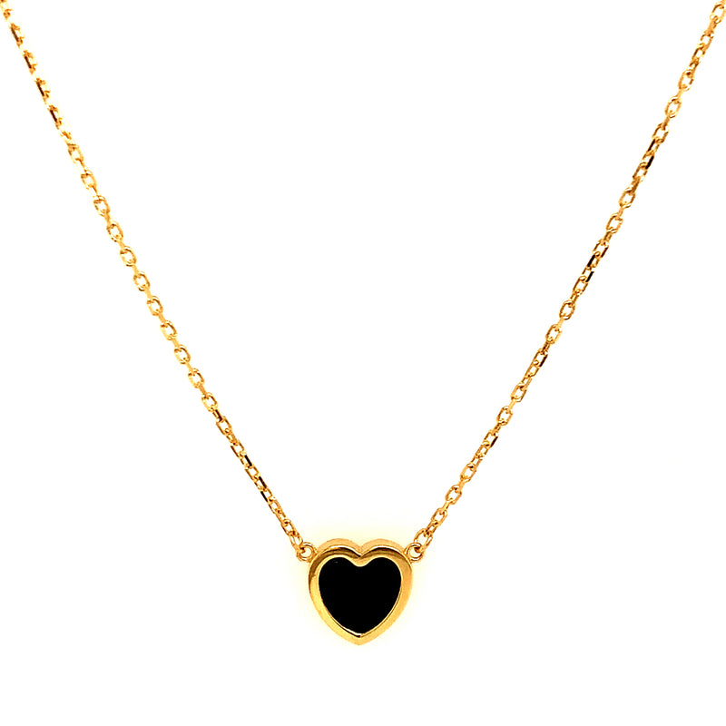 Collar (corazón) en oro amarillo 18kt. 45cm