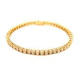 (LD) Pulsera (tennis) con diamantes de laboratorio en oro amarillo 14kt.