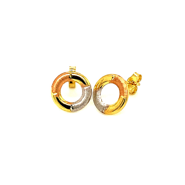 Aretes en oro 3 tonos 10kt