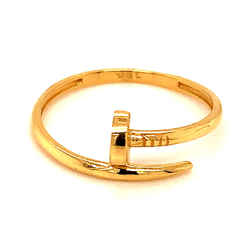 Anillo (clavo) con circones en oro amarillo 18k