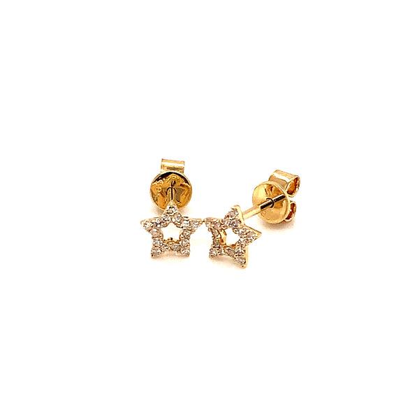 (SOFIA) Aretes (estrella) con diamantes en oro amarillo 10kt