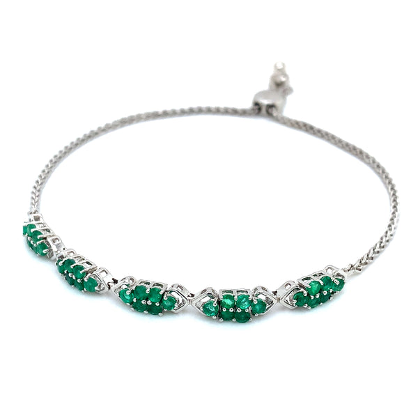 Pulsera de esmeralda en plata 925