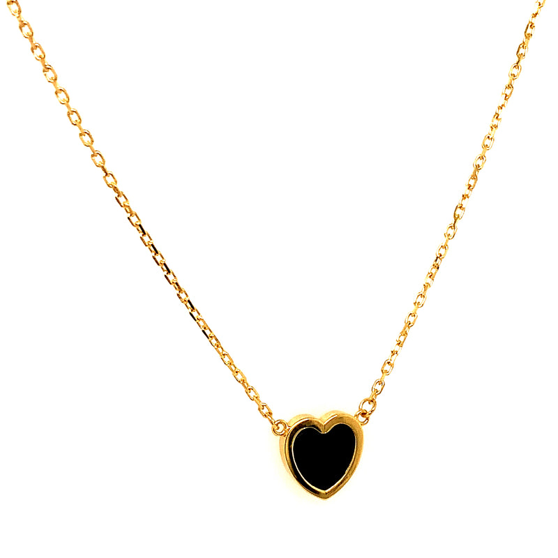 Collar (corazón) en oro amarillo 18kt. 45cm