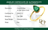 Anillo de esmeralda en oro amarillo 14kt. E-0.83CTS.