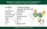 Aretes de esmeraldas con diamantes en oro amarillo 14kt. E-0.92CTS. D-0.18CTS.