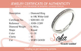 (SOFIA) Banda con diamantes en oro blanco 10kt. D-0.10CTS.