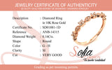 (SOFIA) Anillo con diamantes en oro rosado 10kt. D-0.16CTS.