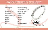 (SOFIA) Anillo con diamantes en oro blanco 10kt. D-0.10CTS.