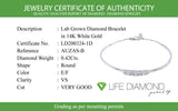 (LD) Caña con diamantes de laboratorio en oro blanco 14kt. D-0.42CTS.