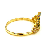 Anillo (15 con corona) con circones en oro amarillo 10k - DGjoyeros