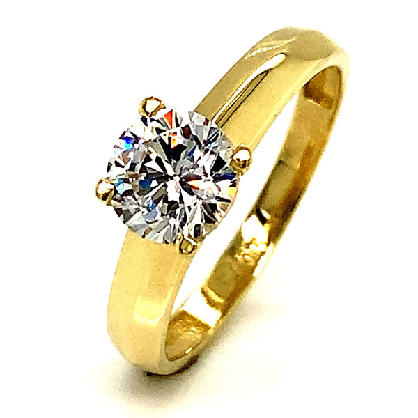 Anillo con circones en oro amarillo 10k - DGjoyeros