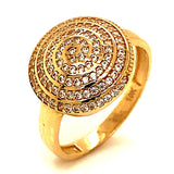 Anillo con circones en oro amarillo 10kt. - DGjoyeros