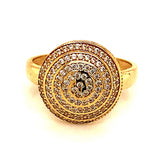 Anillo con circones en oro amarillo 10kt. - DGjoyeros