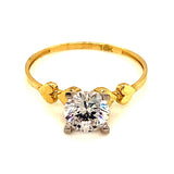 Anillo con circones en oro amarillo 10kt. - DGjoyeros