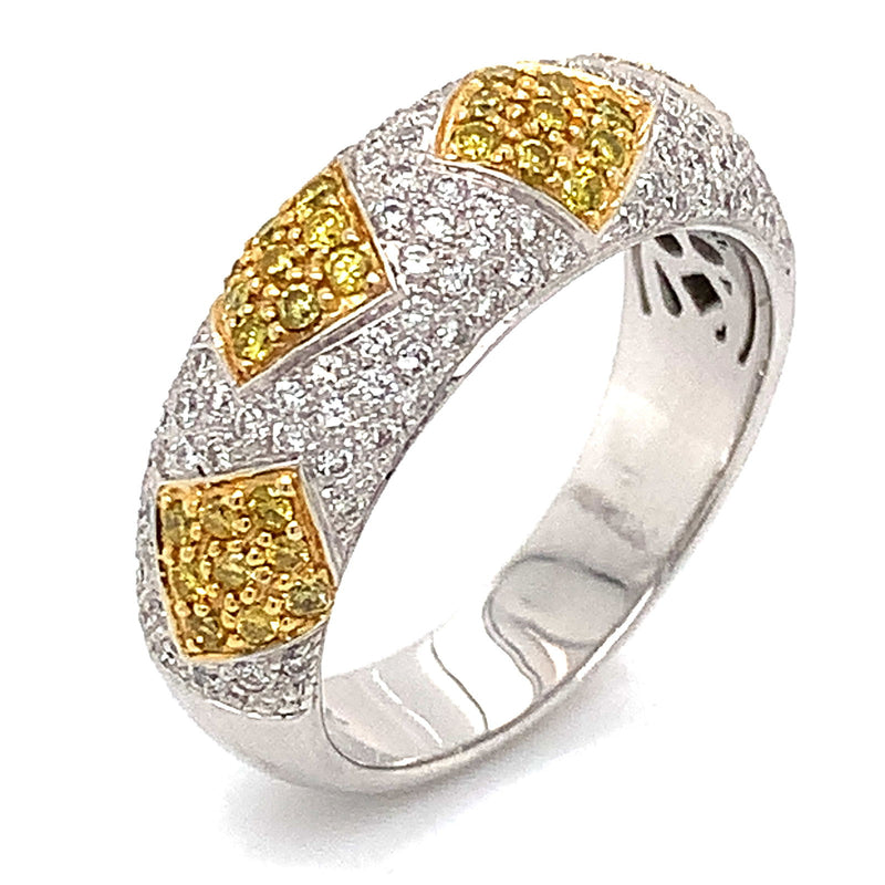 Anillo con diamantes en oro 2 Tonos 14kt - DGjoyeros