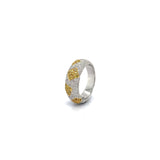 Anillo con diamantes en oro 2 Tonos 14kt - DGjoyeros