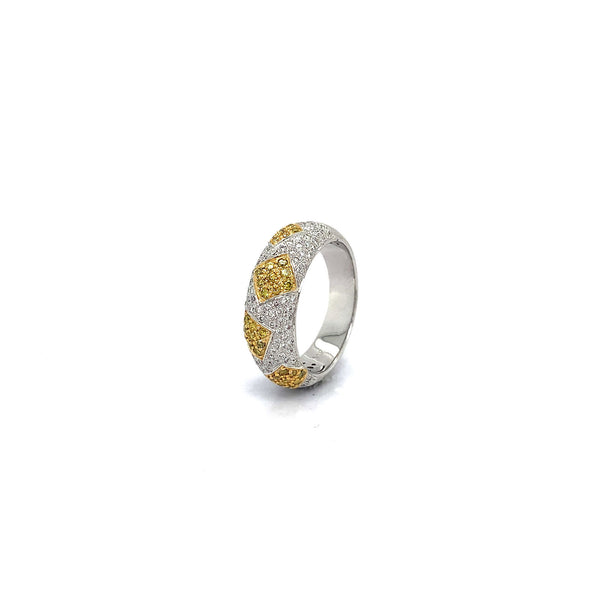 Anillo con diamantes en oro 2 Tonos 14kt - DGjoyeros