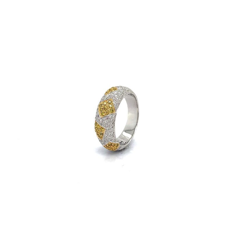 Anillo con diamantes en oro 2 Tonos 14kt - DGjoyeros