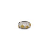 Anillo con diamantes en oro 2 Tonos 14kt - DGjoyeros