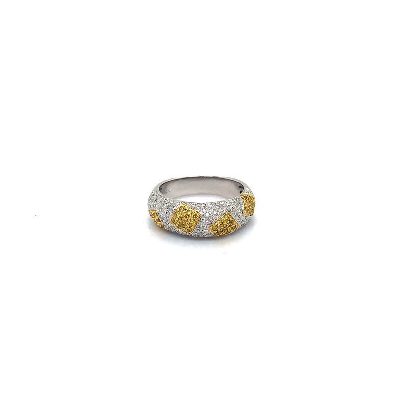 Anillo con diamantes en oro 2 Tonos 14kt - DGjoyeros