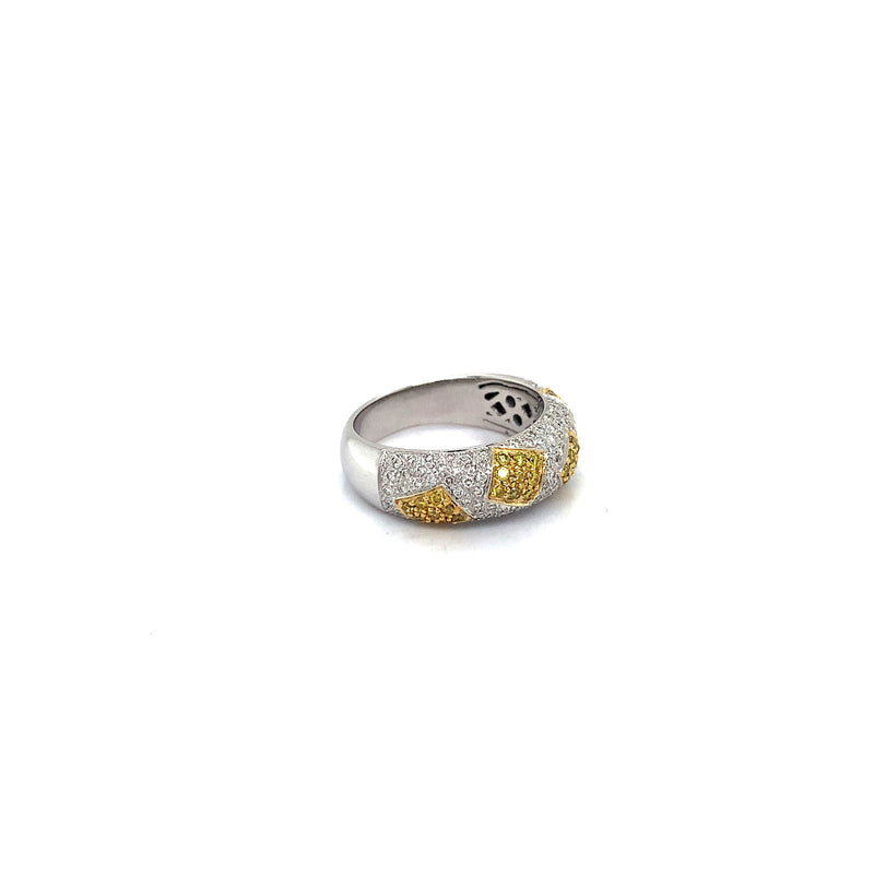 Anillo con diamantes en oro 2 Tonos 14kt - DGjoyeros