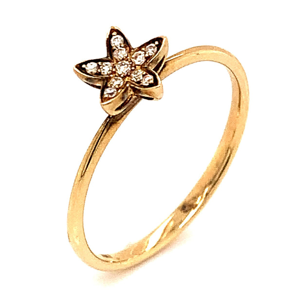 Anillo con diamantes en oro amarillo 14kt - DGjoyeros