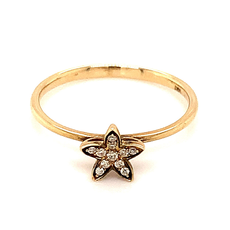 Anillo con diamantes en oro amarillo 14kt - DGjoyeros