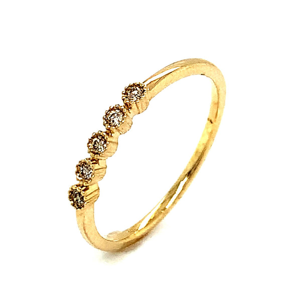 Anillo con diamantes en oro amarillo 14kt - DGjoyeros