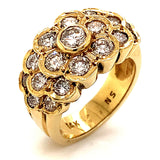 Anillo con diamantes en oro amarillo 14kt - DGjoyeros