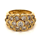 Anillo con diamantes en oro amarillo 14kt - DGjoyeros