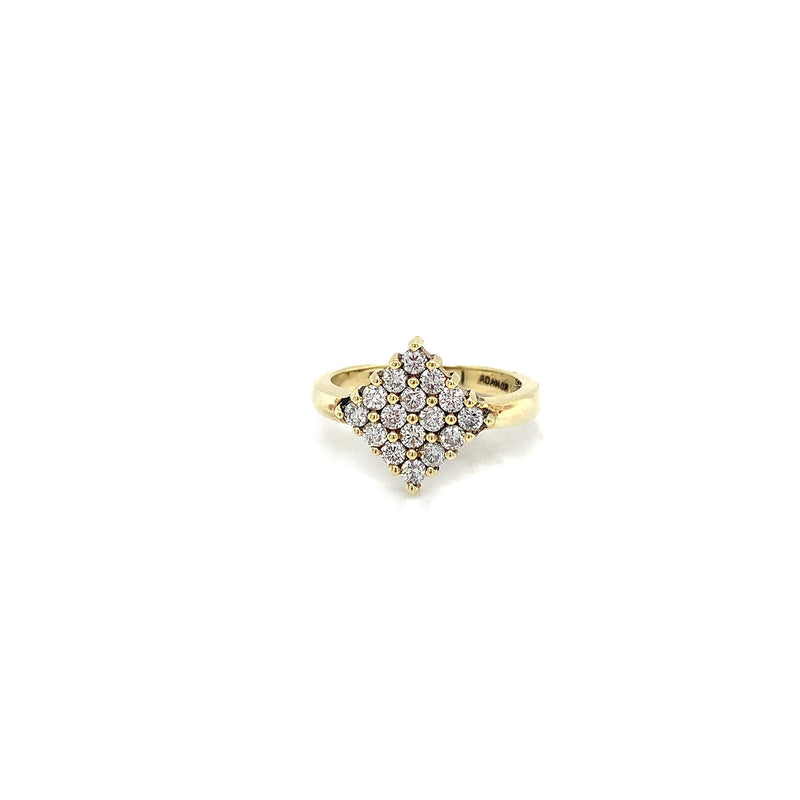 Anillo con diamantes en oro amarillo 14kt - DGjoyeros