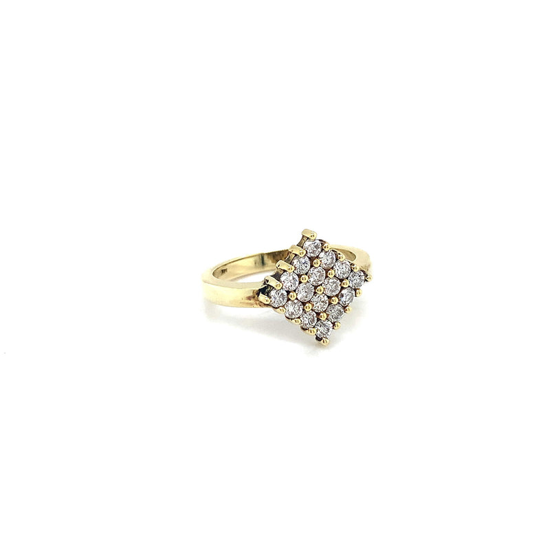 Anillo con diamantes en oro amarillo 14kt - DGjoyeros