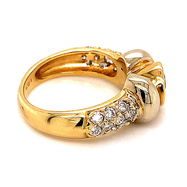 Anillo con diamantes en oro amarillo 14kt - DGjoyeros