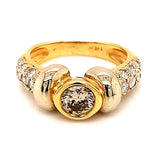 Anillo con diamantes en oro amarillo 14kt - DGjoyeros