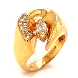 Anillo con diamantes en oro amarillo 14kt - DGjoyeros
