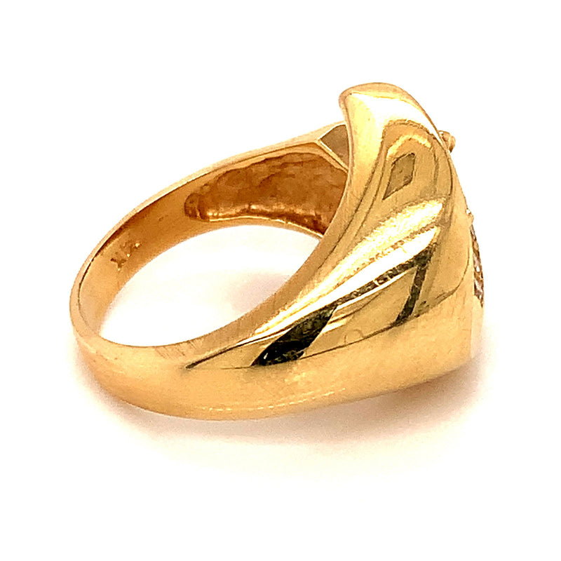 Anillo con diamantes en oro amarillo 14kt - DGjoyeros