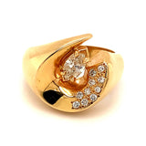 Anillo con diamantes en oro amarillo 14kt - DGjoyeros