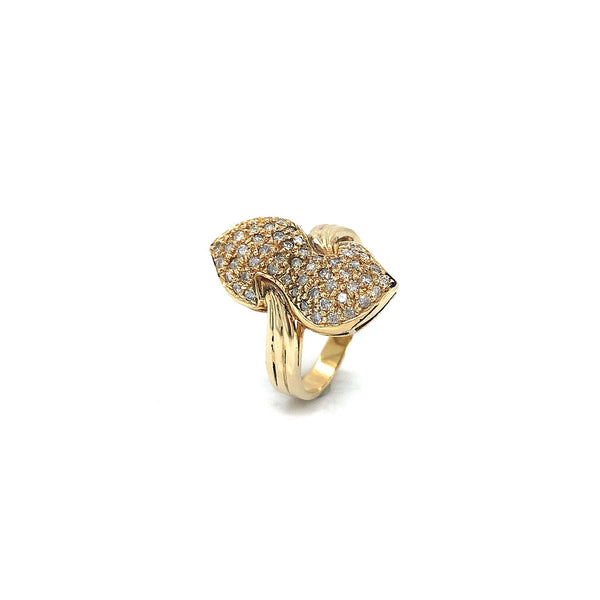 Anillo con diamantes en oro amarillo 14kt - DGjoyeros