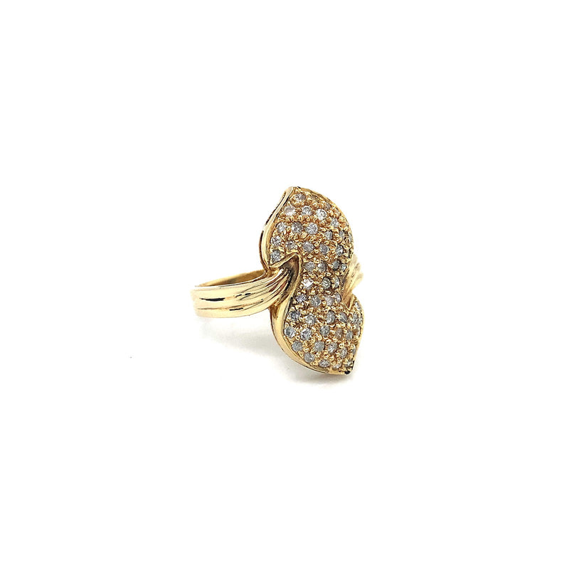 Anillo con diamantes en oro amarillo 14kt - DGjoyeros