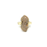 Anillo con diamantes en oro amarillo 14kt - DGjoyeros