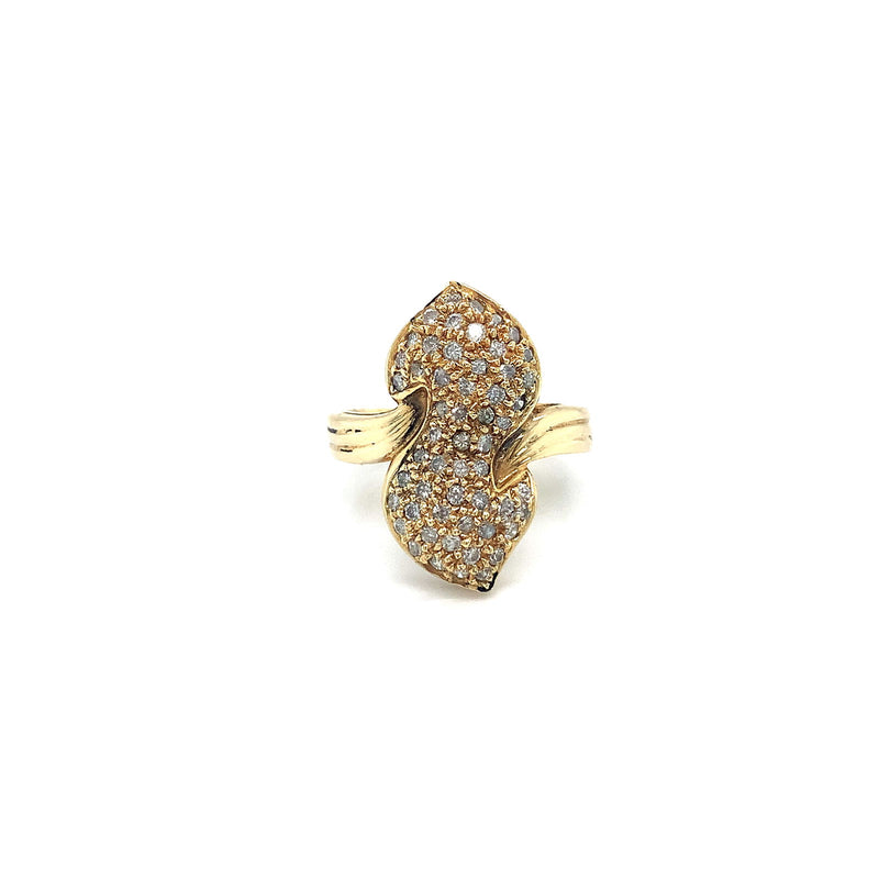 Anillo con diamantes en oro amarillo 14kt - DGjoyeros