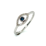 Anillo con diamantes en oro blanco 10K - DGjoyeros