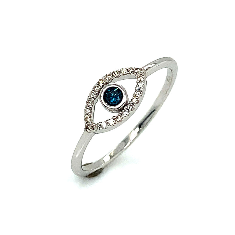 Anillo con diamantes en oro blanco 10K - DGjoyeros