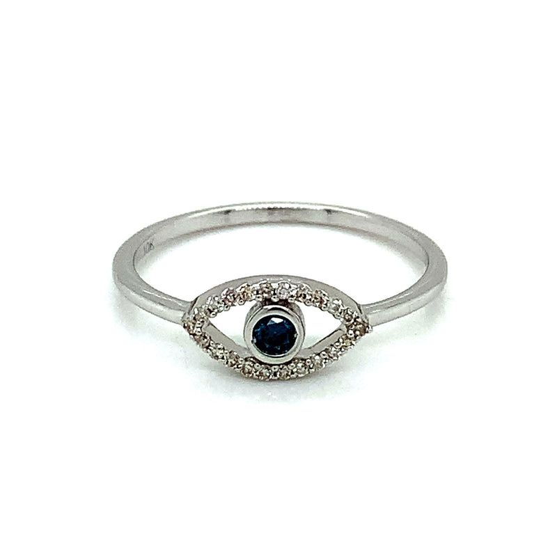Anillo con diamantes en oro blanco 10K - DGjoyeros