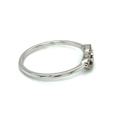 Anillo con diamantes en oro blanco 10K - DGjoyeros