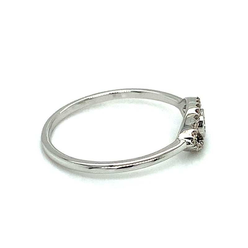 Anillo con diamantes en oro blanco 10K - DGjoyeros